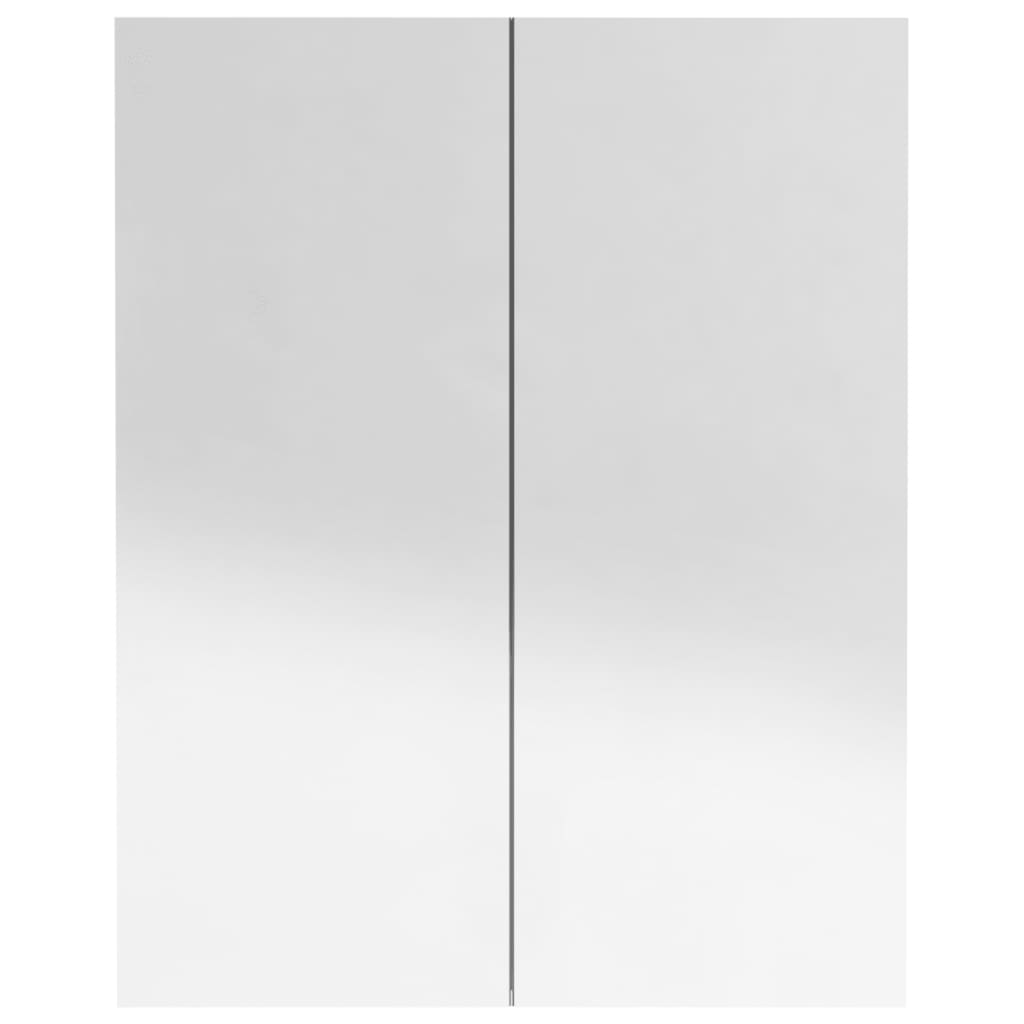 Badkamerkast met spiegel 60x15x75 cm MDF glanzend grijs