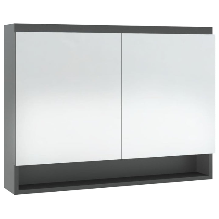 Badkamerkast met spiegel 80x15x60 cm MDF grijs