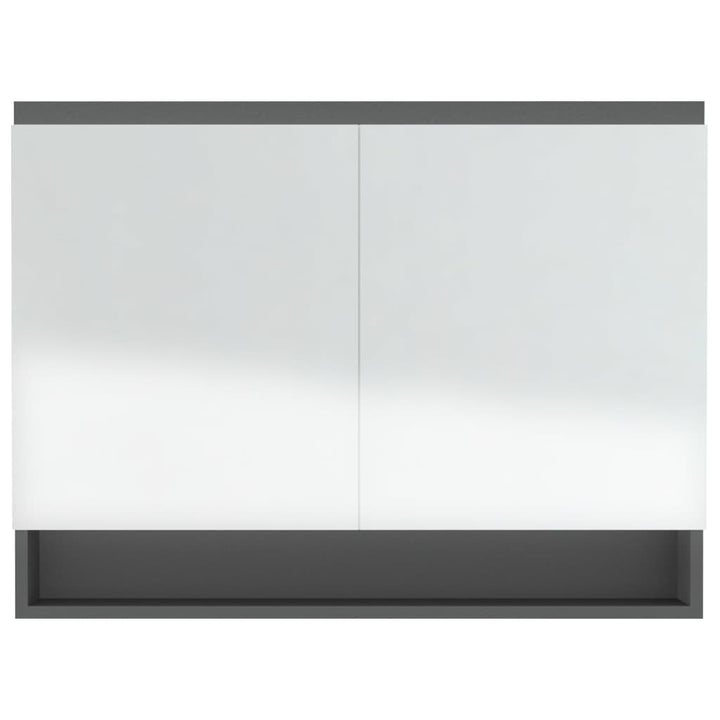 Badkamerkast met spiegel 80x15x60 cm MDF grijs