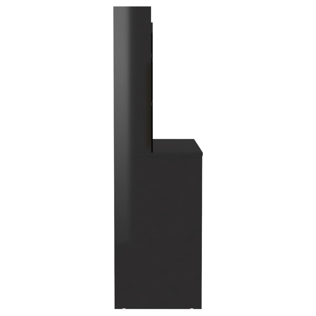 Kaptafel met LED-verlichting 100x40x135 cm MDF glanzend zwart