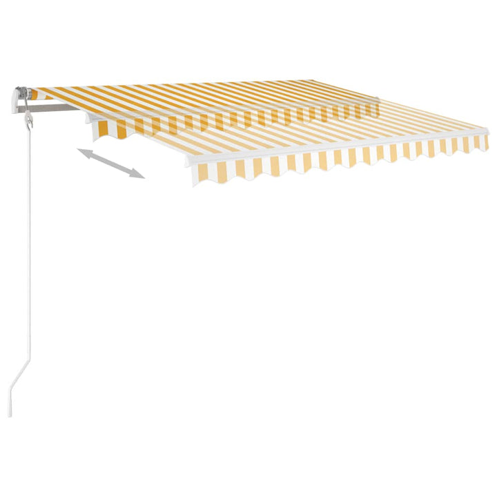 Luifel automatisch met LED en windsensor 350x250 cm geel en wit