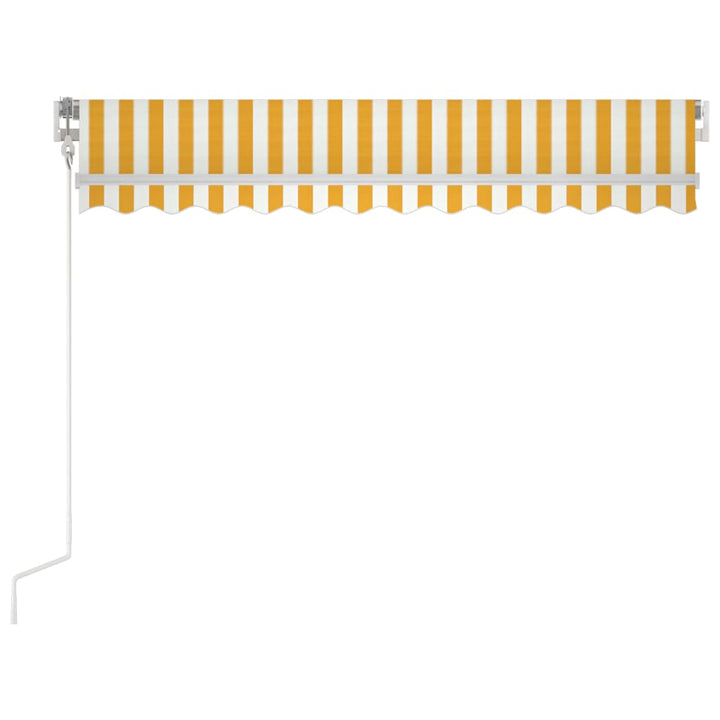 Luifel automatisch met LED en windsensor 350x250 cm geel en wit