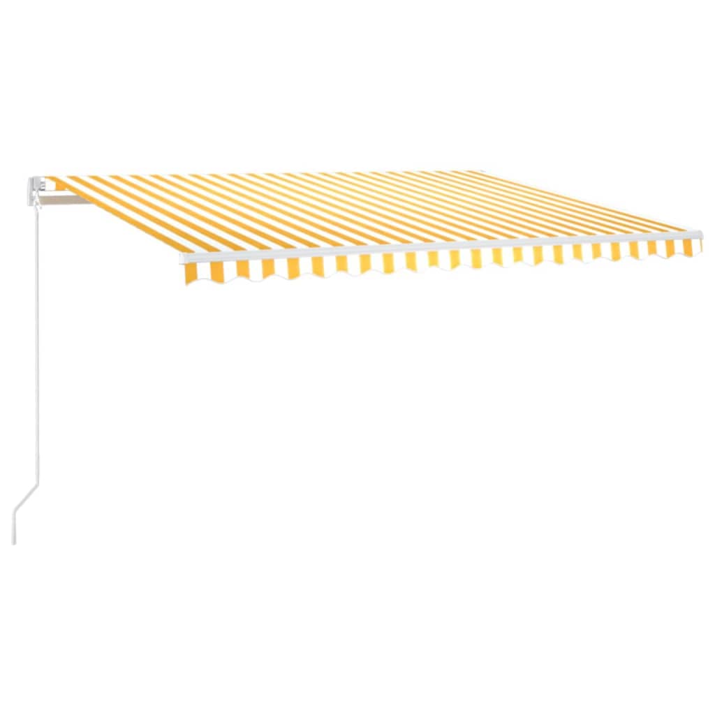 Luifel handmatig uittrekbaar met LED 400x300 cm geel en wit