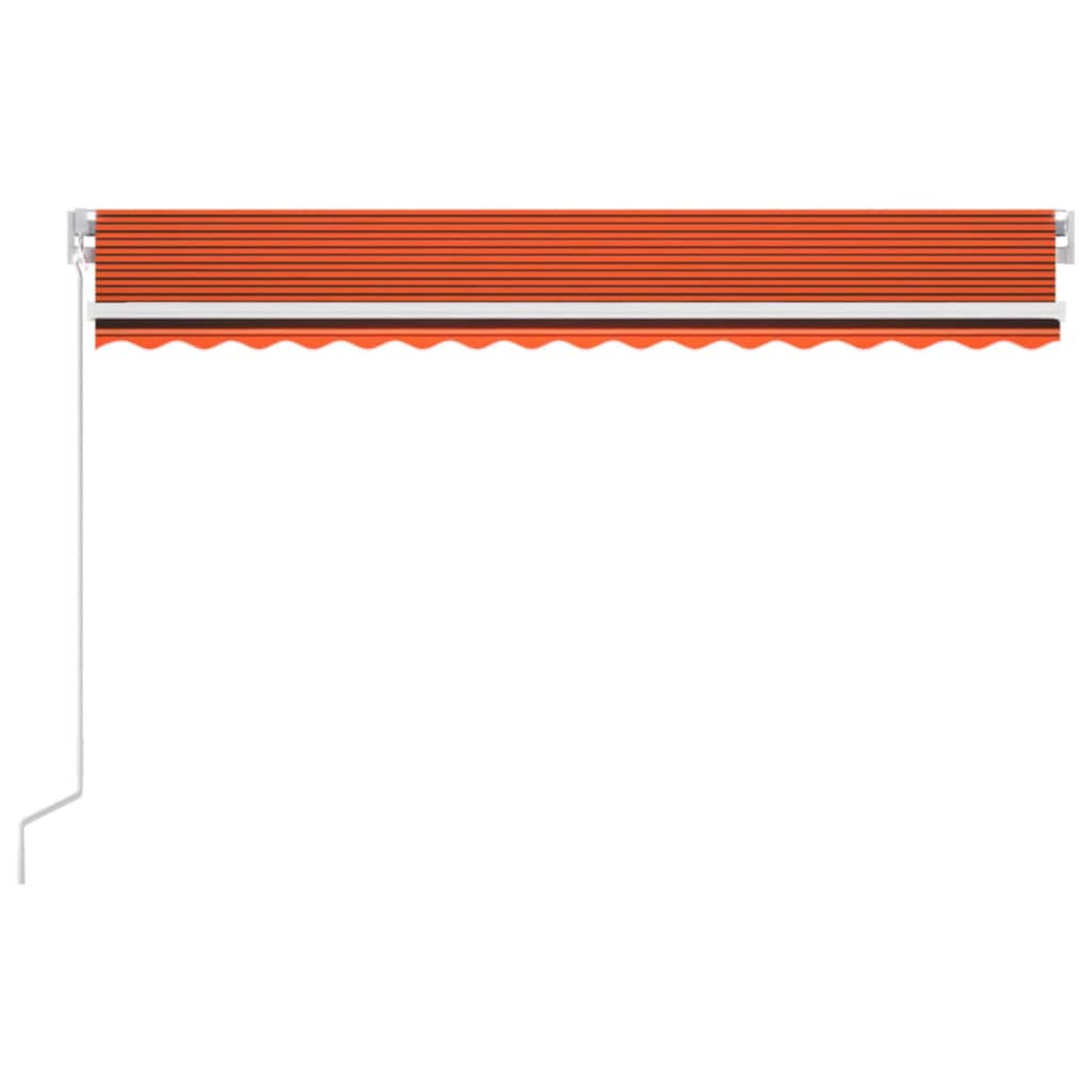 Luifel handmatig uittrekbaar met LED 400x300 cm oranje en bruin