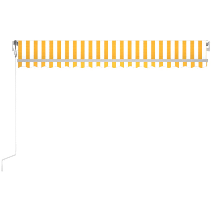 Luifel automatisch met LED en windsensor 450x300 cm geel en wit