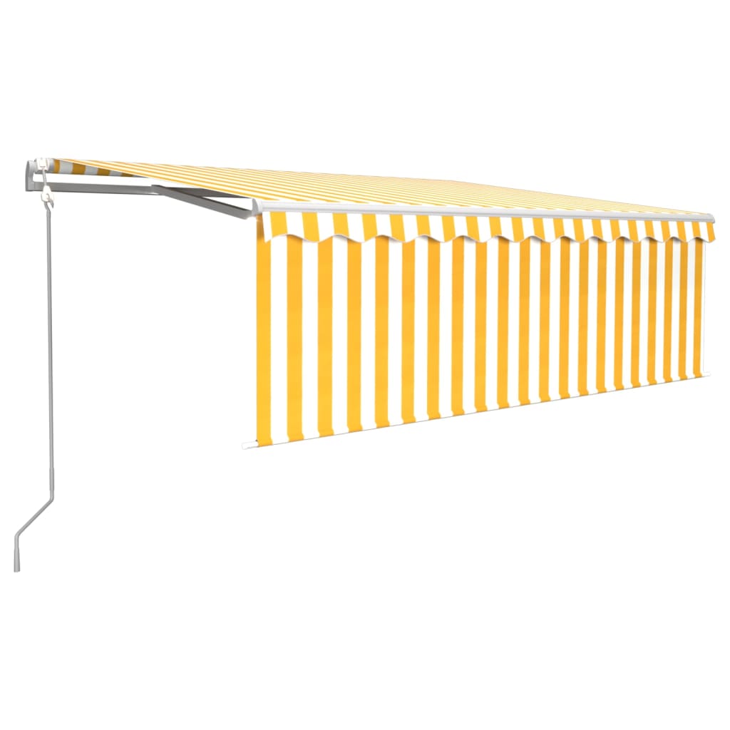 Luifel automatisch uittrekbaar met rolgordijn 4,5x3 m geel wit