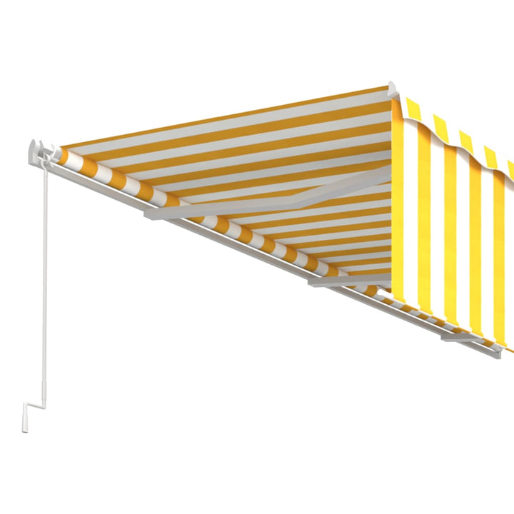 Luifel handmatig uittrekbaar met rolgordijn 6x3 m geel en wit