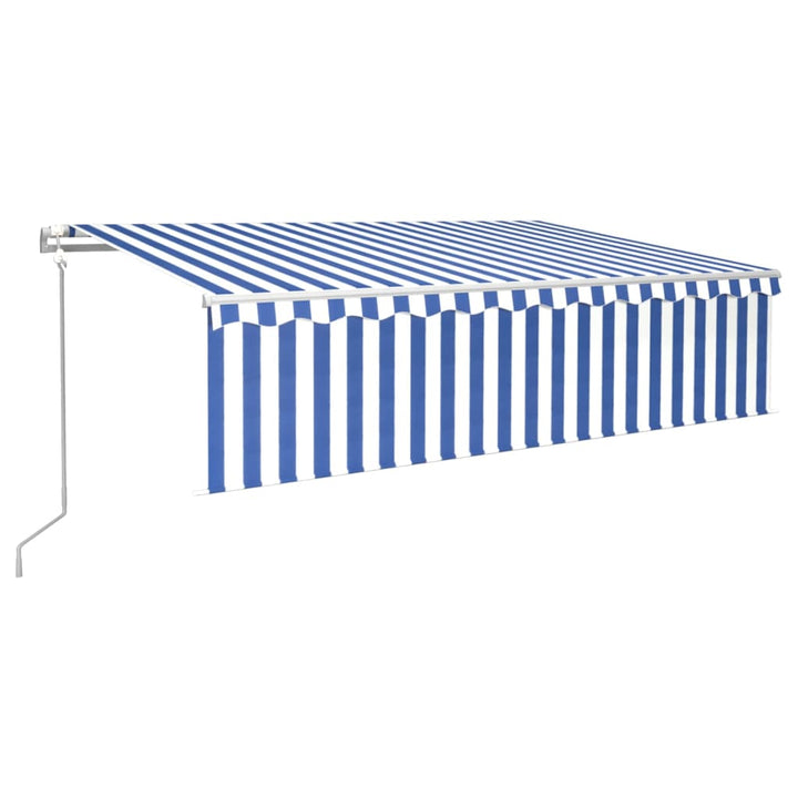 Luifel automatisch uittrekbaar met rolgordijn 6x3 m blauw wit