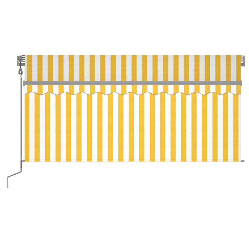 Luifel automatisch met gordijn LED windsensor 3x2,5 m geel wit