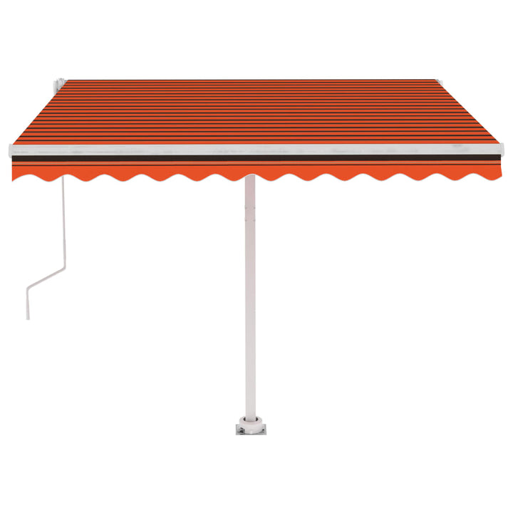 Luifel automatisch met LED windsensor 350x250 cm oranje bruin