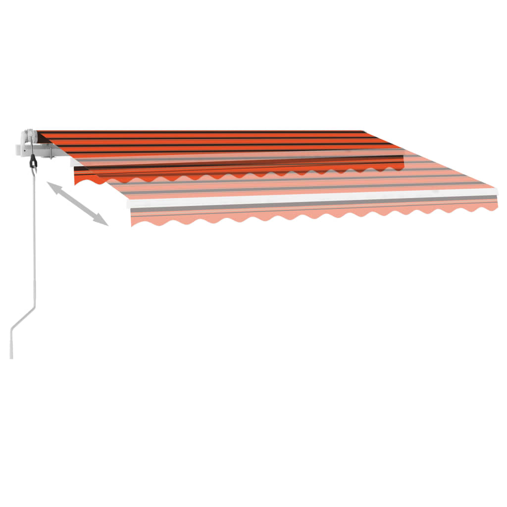 Luifel automatisch met LED windsensor 350x250 cm oranje bruin