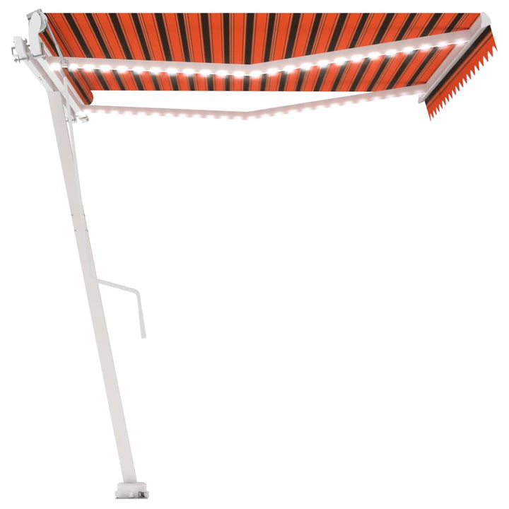 Luifel automatisch met LED windsensor 450x300 cm oranje bruin