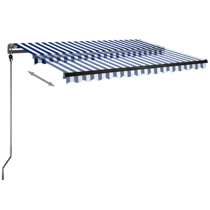 Luifel automatisch met LED en windsensor 300x250 cm blauw wit