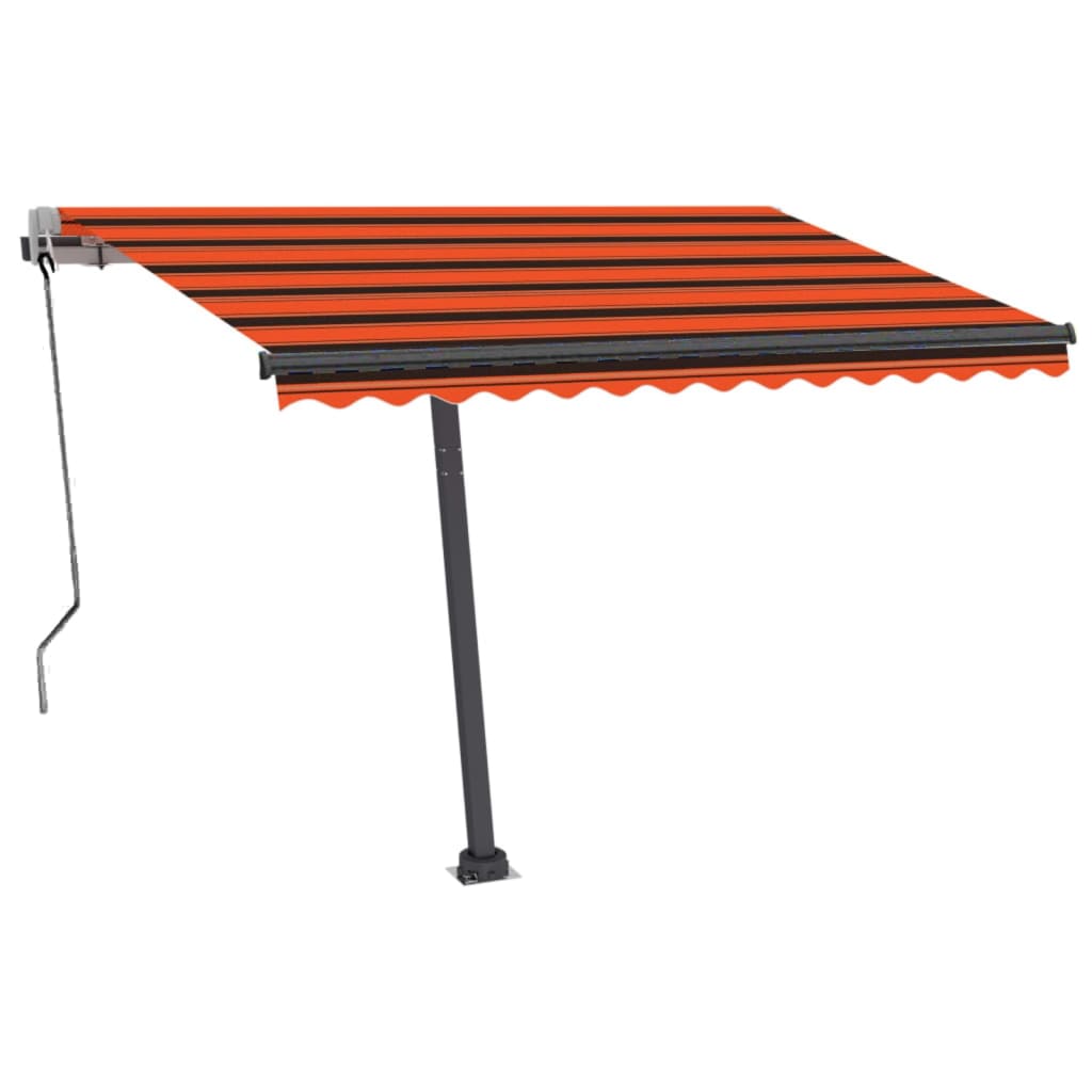 Luifel automatisch met LED windsensor 300x250 cm oranje bruin