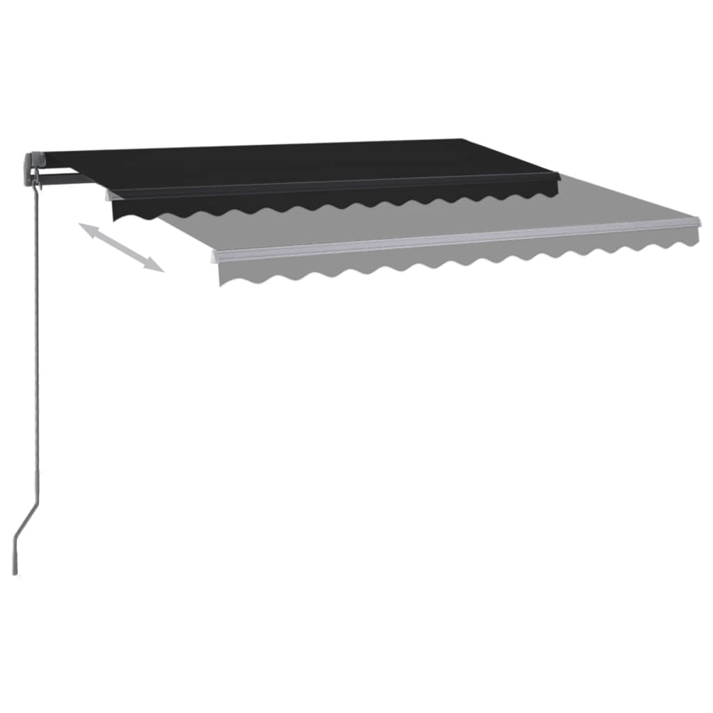 Luifel automatisch met LED en windsensor 350x250 cm antraciet