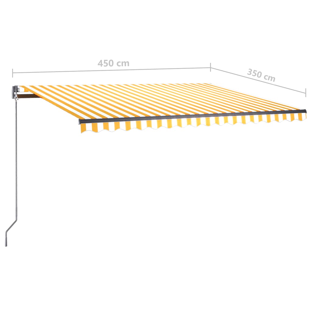 Luifel vrijstaand automatisch 450x350 cm geel en wit