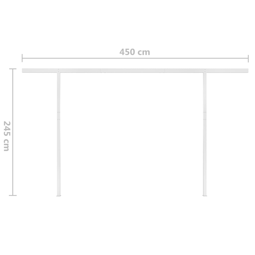 Luifel automatisch uittrekbaar met palen 4,5x3 m antracietkleur