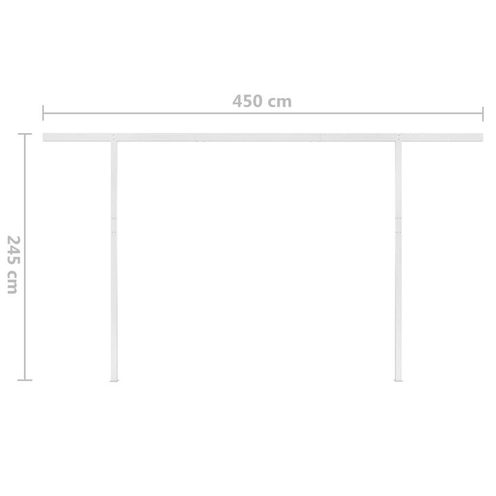 Luifel automatisch uittrekbaar met palen 4,5x3,5 m antracietkleurig