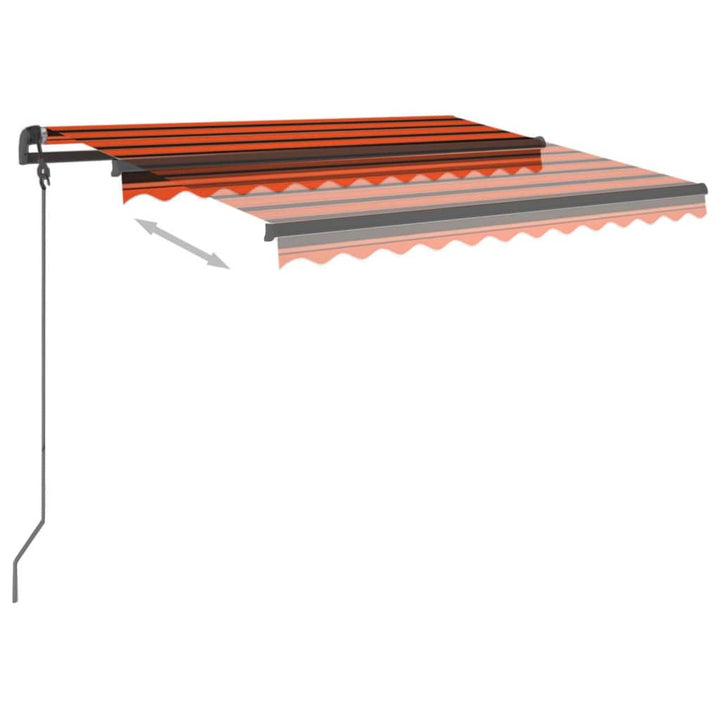 Luifel automatisch met LED en windsensor 3x2,5 m oranje bruin