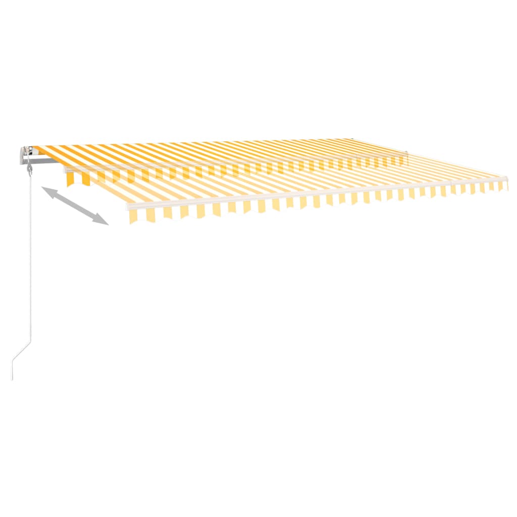 Luifel handmatig uittrekbaar met LED 5x3 m geel en wit