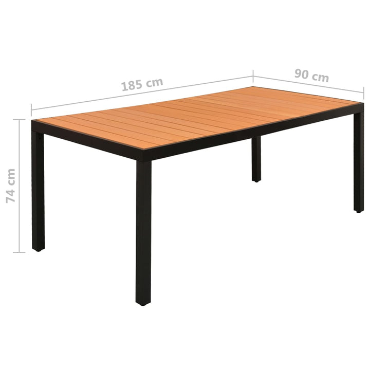 9-delige Tuinset aluminium zwart