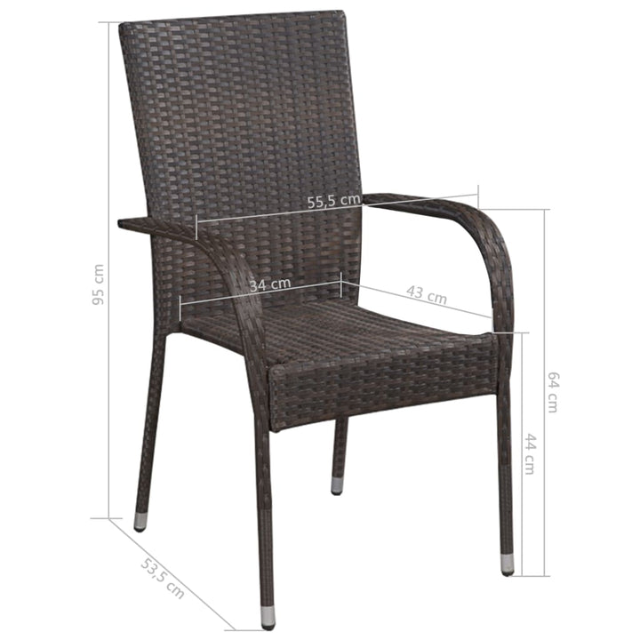 9-delige Tuinset poly rattan bruin