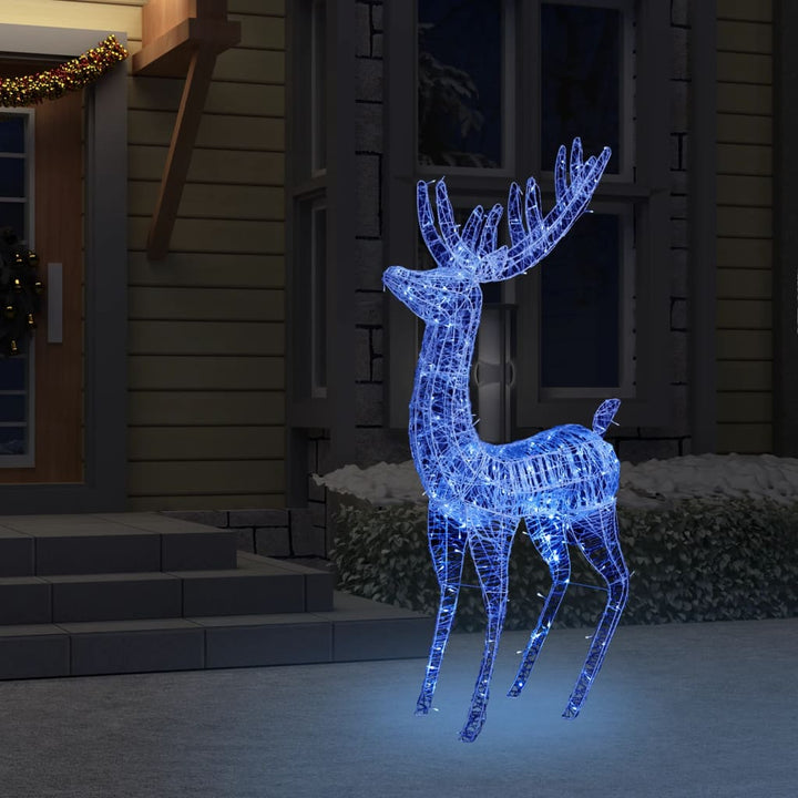 Kerstdecoratie rendier 250 LED's blauw 180 cm acryl