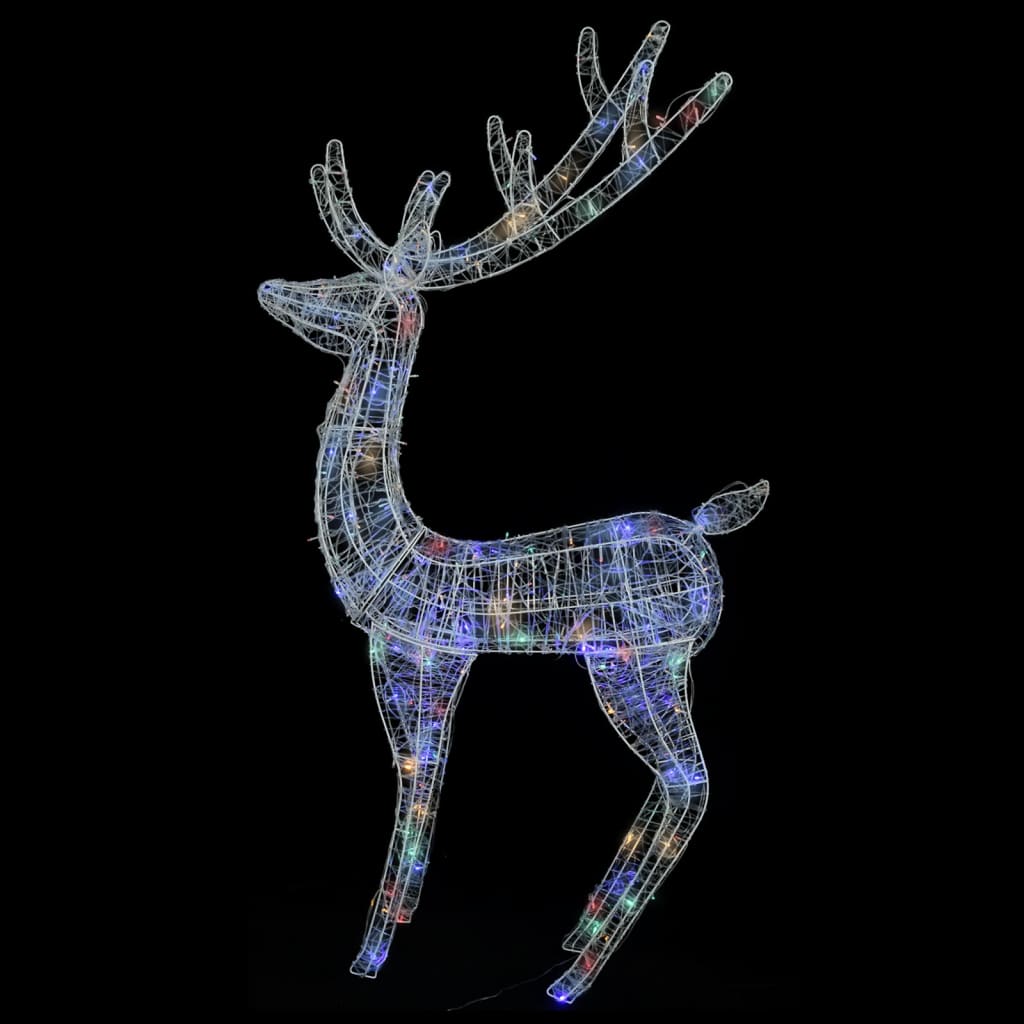 Kerstdecoratie rendier 250 LED's meerkleurig 180 cm acryl