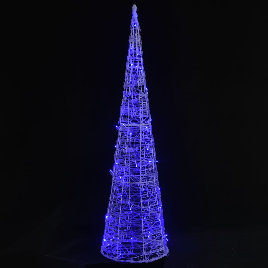 Lichtkegel decoratief LED blauw 90 cm acryl