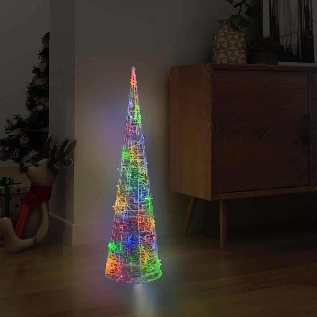 Lichtkegel decoratief LED meerkleurig 90 cm acryl