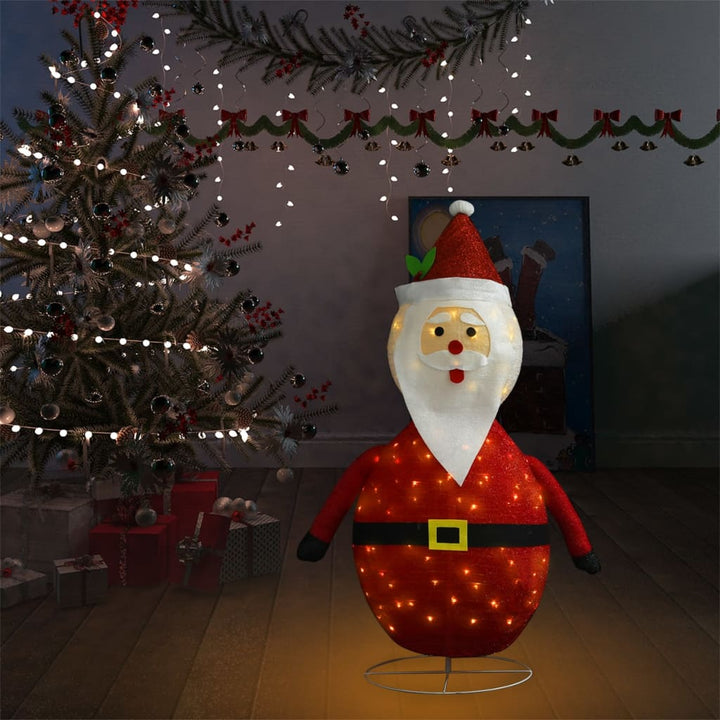 Decoratieve kerstman LED luxe stof 120 cm
