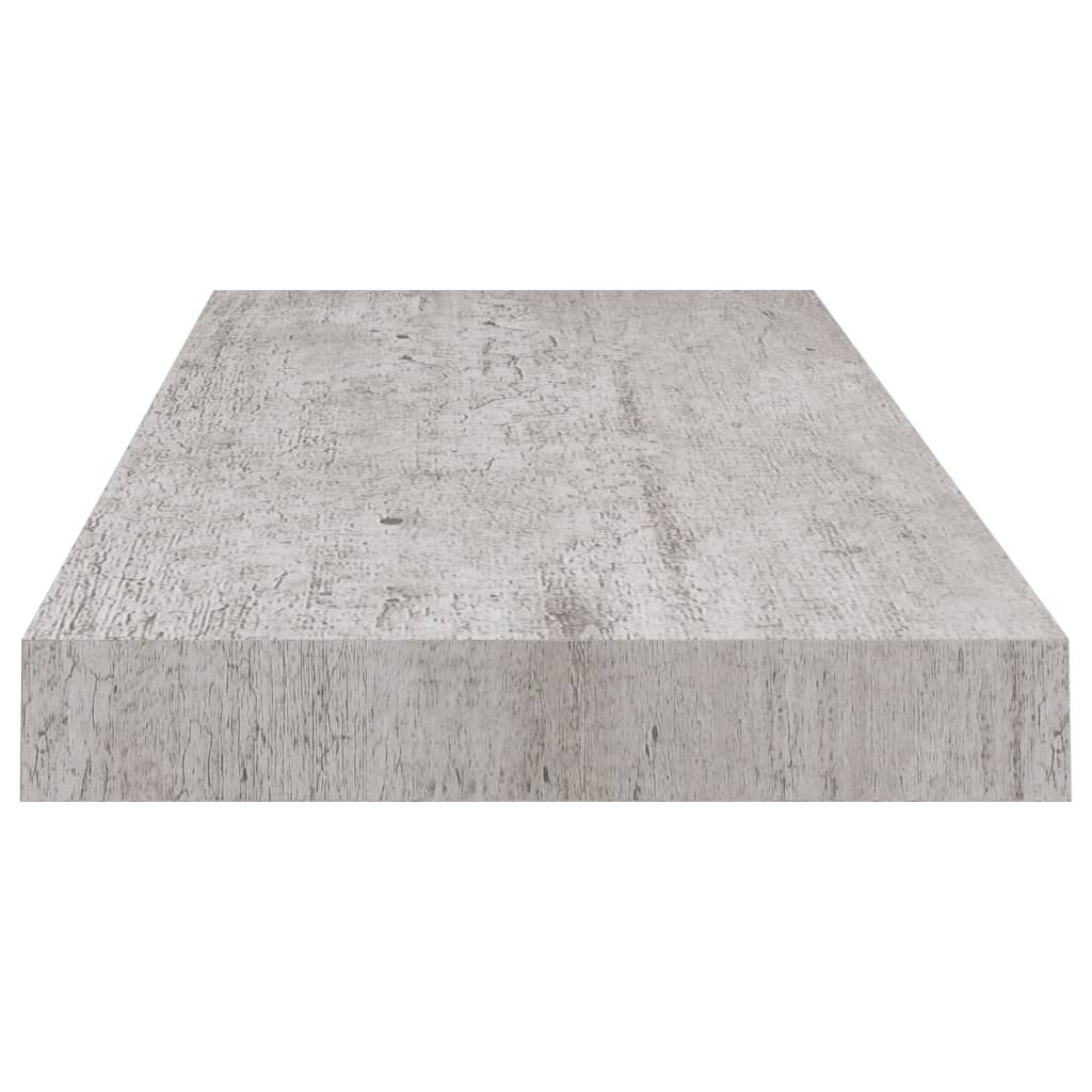 Wandschappen zwevend 2 st 60x23,5x3,8 cm MDF betongrijs