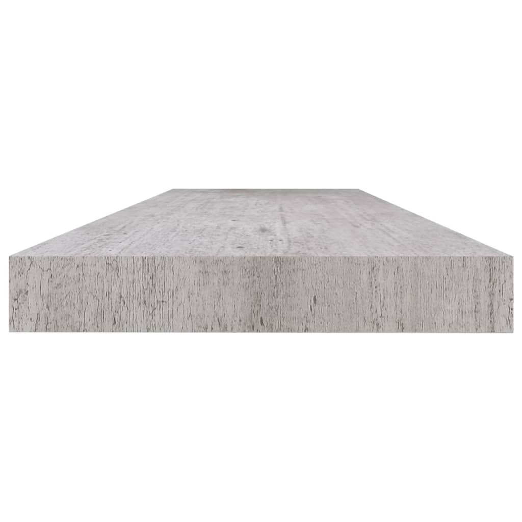 Wandschappen zwevend 4 st 120x23,5x3,8 cm MDF betongrijs