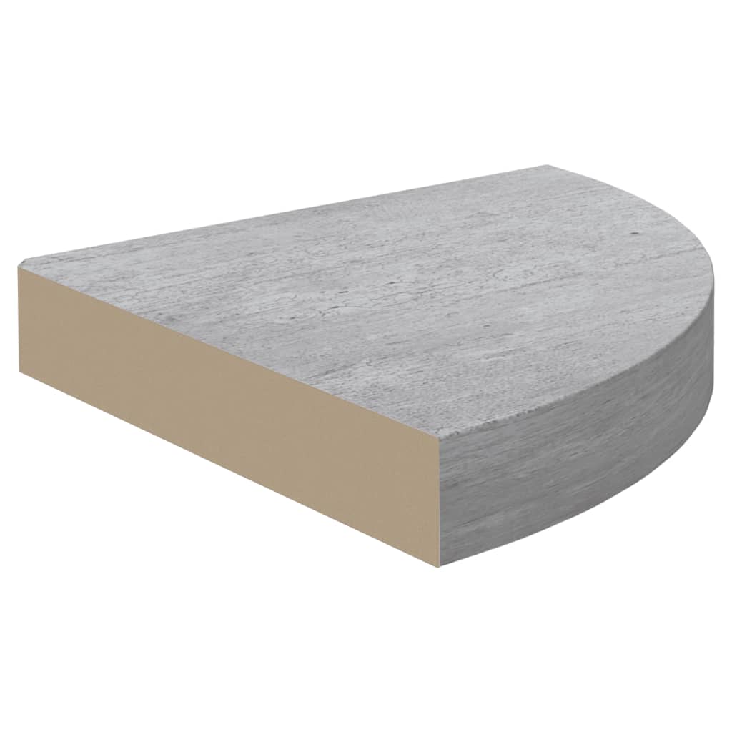 Hoekwandschappen 2 st 25x25x3,8 cm MDF betongrijs