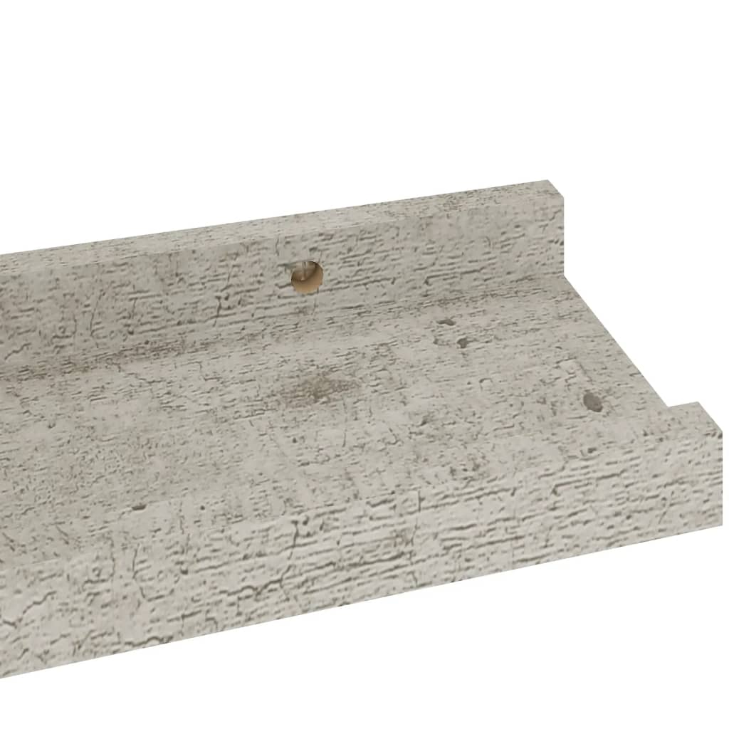 Wandschappen 2 st 40x9x3 cm betongrijs