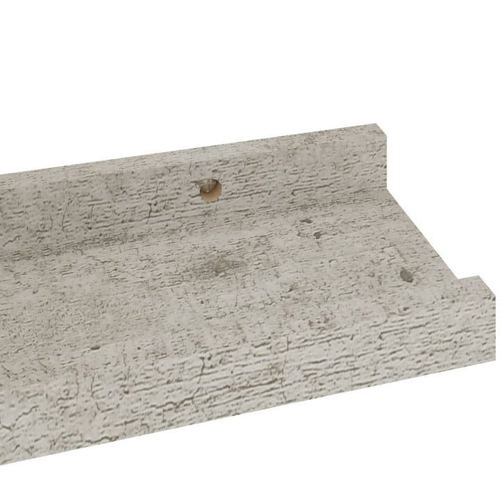 Wandschappen 4 st 40x9x3 cm betongrijs