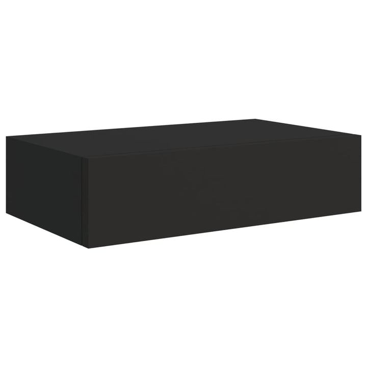 viaXL Wandschappen 2 st met lade 40x23,5x10 cm MDF zwart