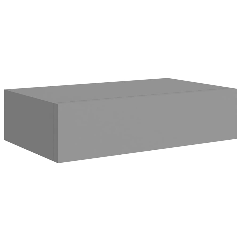 viaXL Wandschap met lade 40x23,5x10 cm MDF grijs