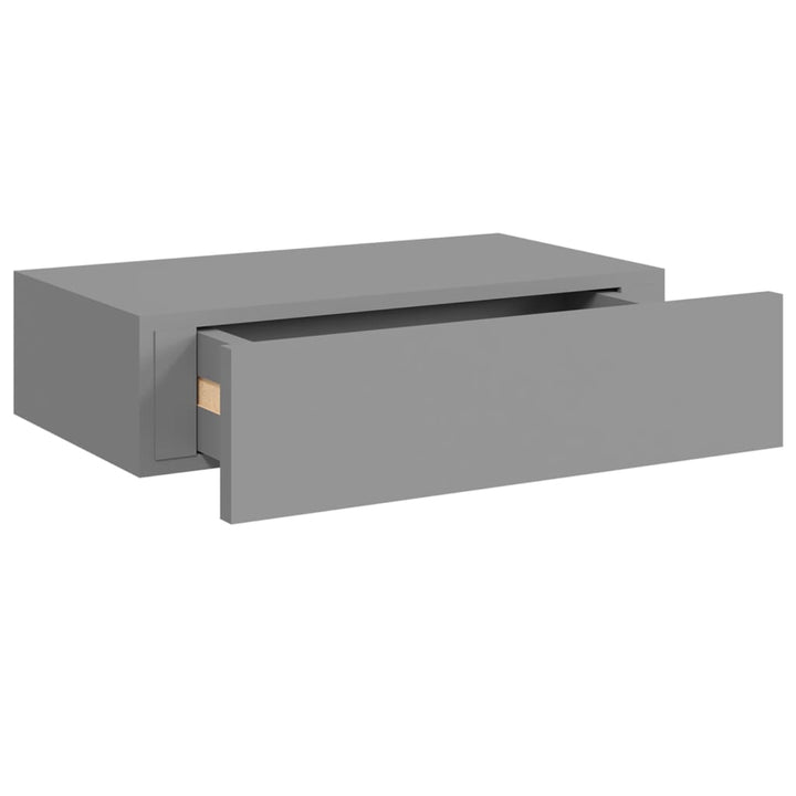 viaXL Wandschap met lade 40x23,5x10 cm MDF grijs