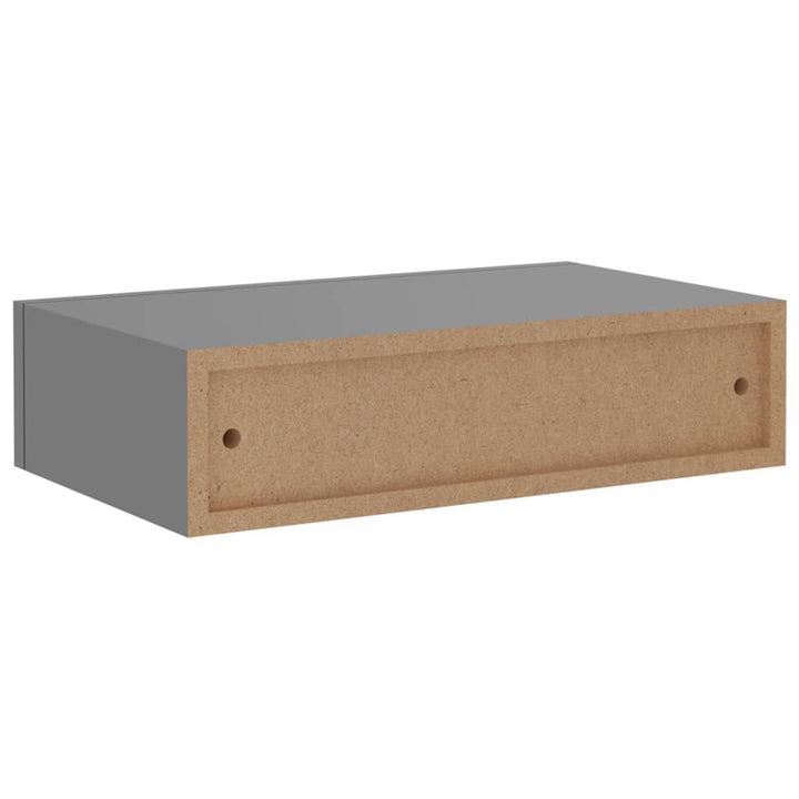 viaXL Wandschap met lade 40x23,5x10 cm MDF grijs