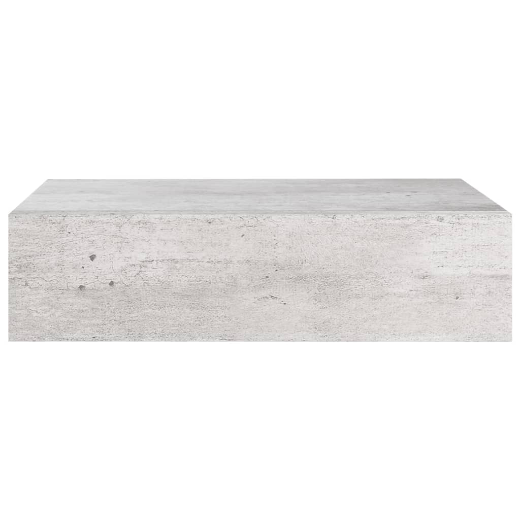 viaXL Wandschap met lade 40x23,5x10 cm MDF betongrijs