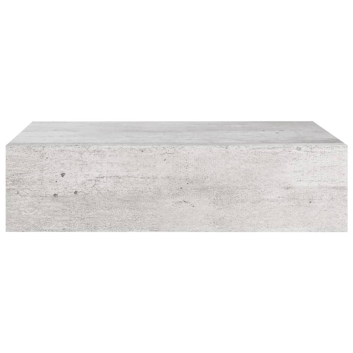 viaXL Wandschap met lade 40x23,5x10 cm MDF betongrijs