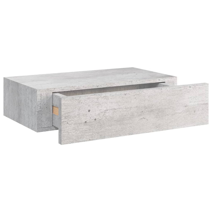 viaXL Wandschap met lade 40x23,5x10 cm MDF betongrijs