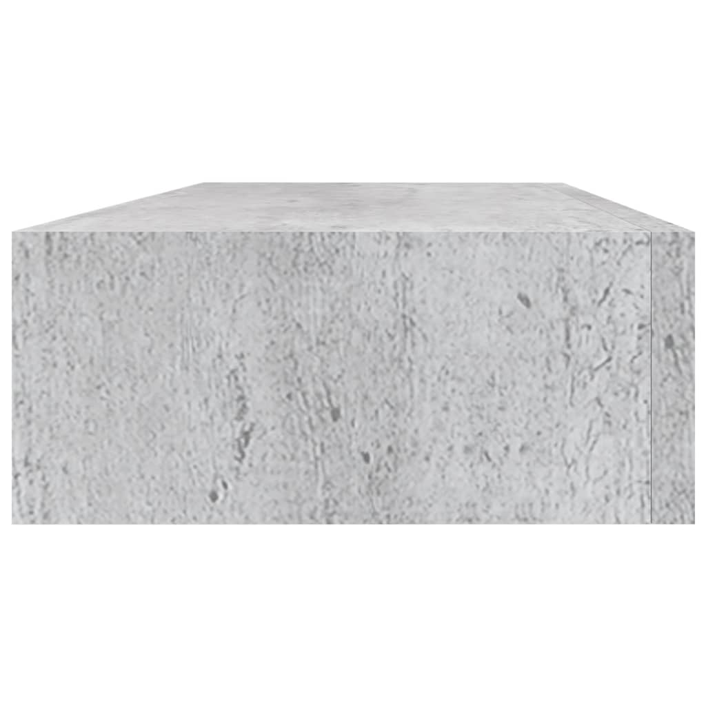 Wandschappen 2 st met lade 60x23,5x10 cm MDF betongrijs