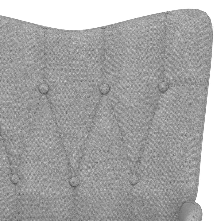 Relaxstoel met voetenbank stof lichtgrijs
