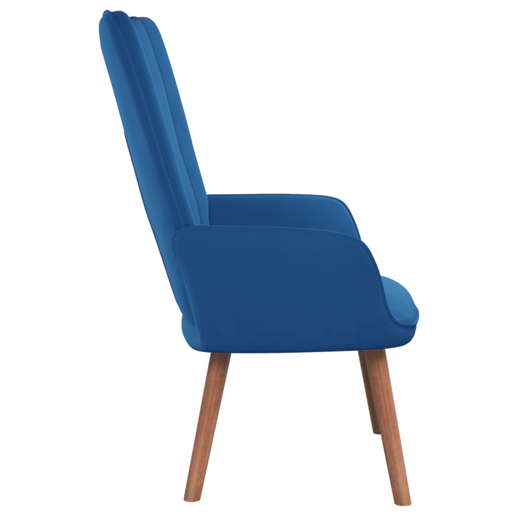 Relaxstoel fluweel blauw