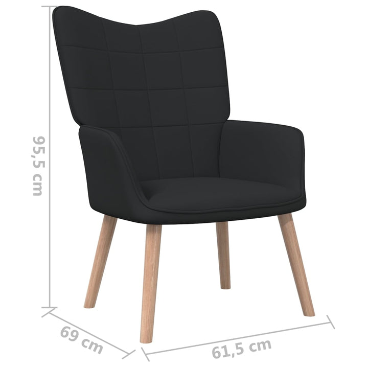 Relaxstoel 62x68,5x96 cm stof zwart