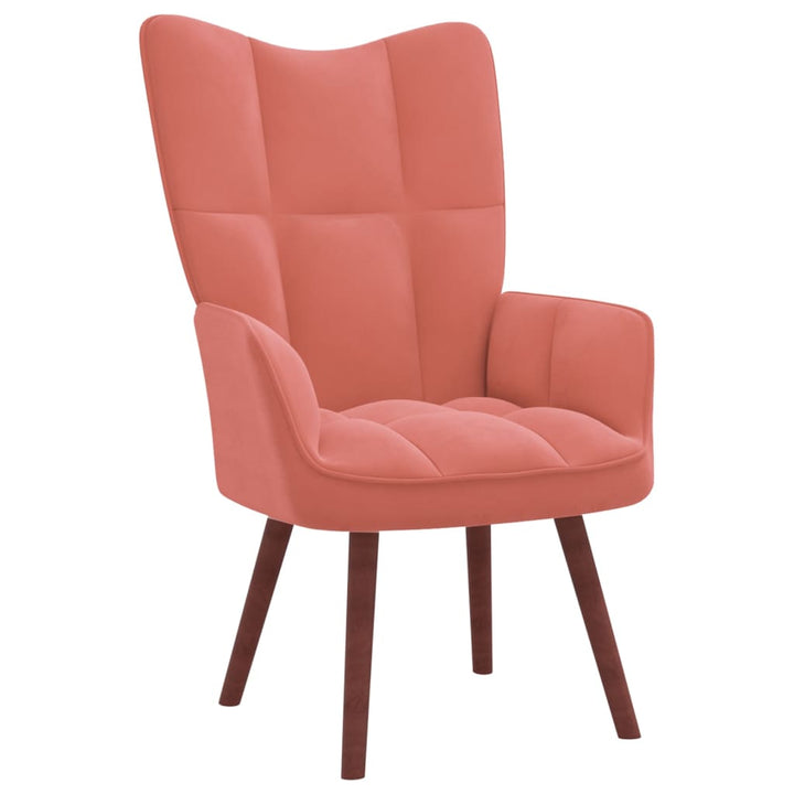 Relaxstoel fluweel roze