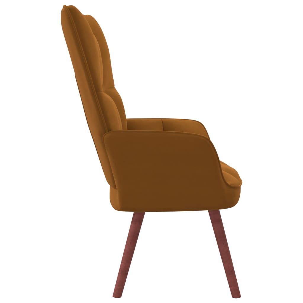 Relaxstoel fluweel bruin