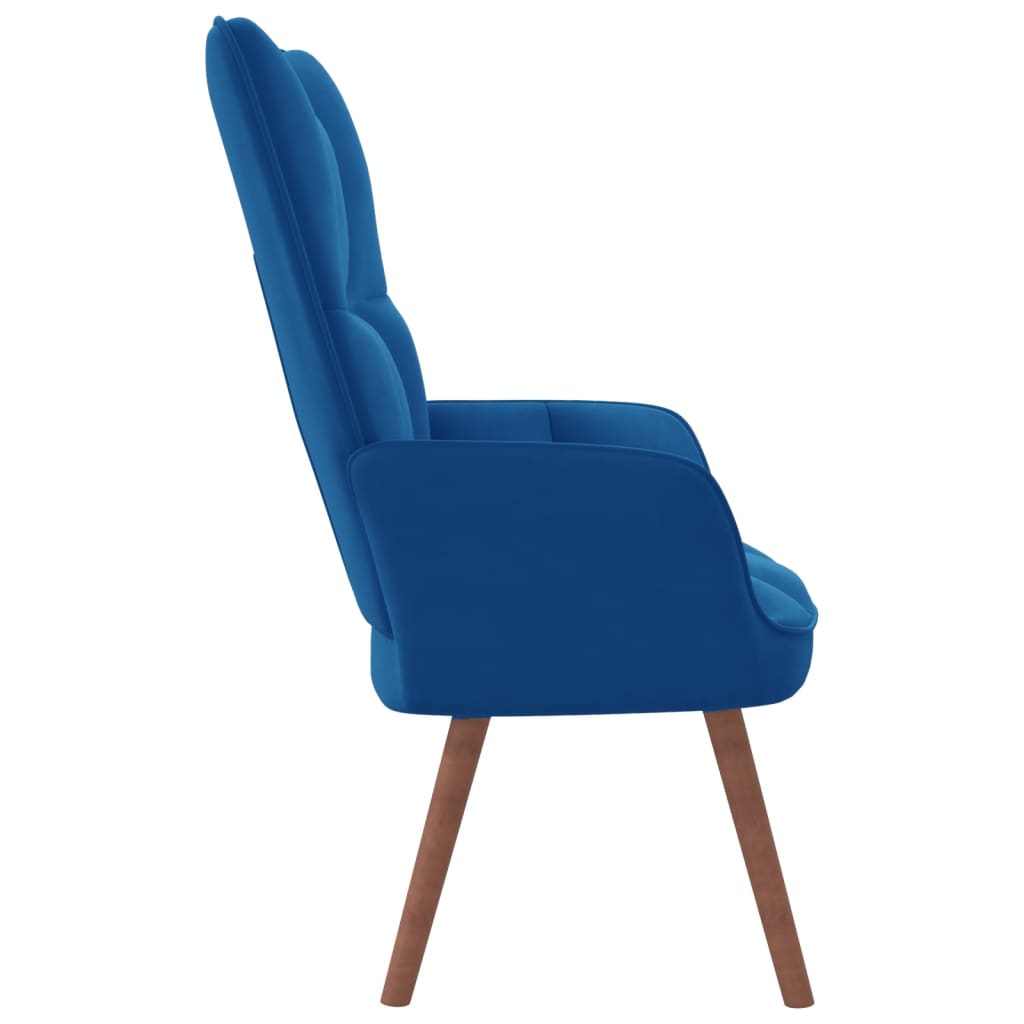Relaxstoel fluweel blauw